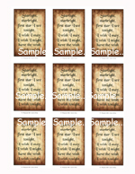 T17 - "Starlight, Starbright..." Saying Cards-