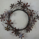 Rusty Snowflake Candle Ring - 4-1/2"-